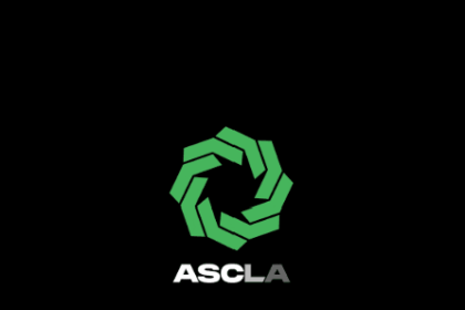 ASCLA logo featuring a green geometric circular icon on a black background.
