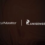 The FutuMaster and Planisense logos side-by-side on a dark, abstract background.