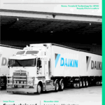 Cover of SupplyChain Insights magazine featuring a Daikin branded Kenworth semi-truck.