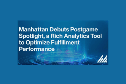 Text graphic announcing Manhattan’s Postgame Spotlight analytics tool for optimizing fulfillment performance.