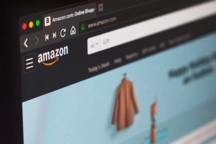A web browser showing the Amazon homepage on a computer screen.