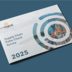 A brochure titled Prological Supply Chain Pulse Check Survey 2025 showing a container port.