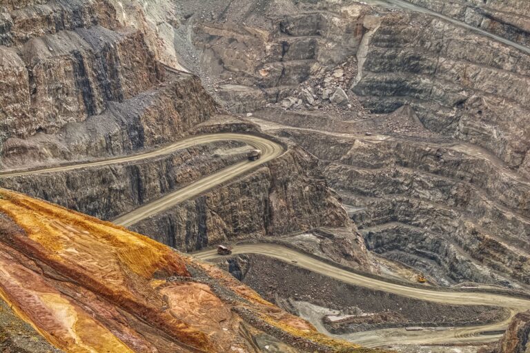 Mining site from birds eye view.