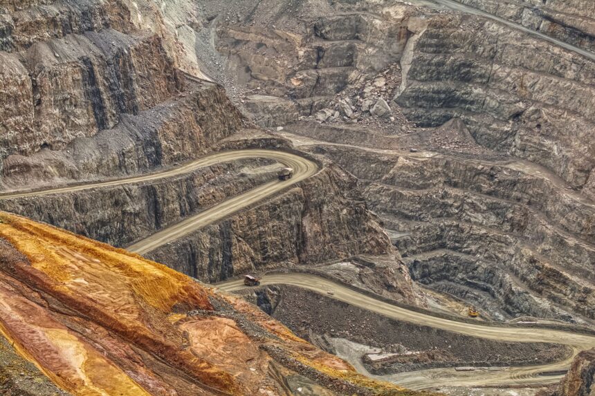 Mining site from birds eye view.